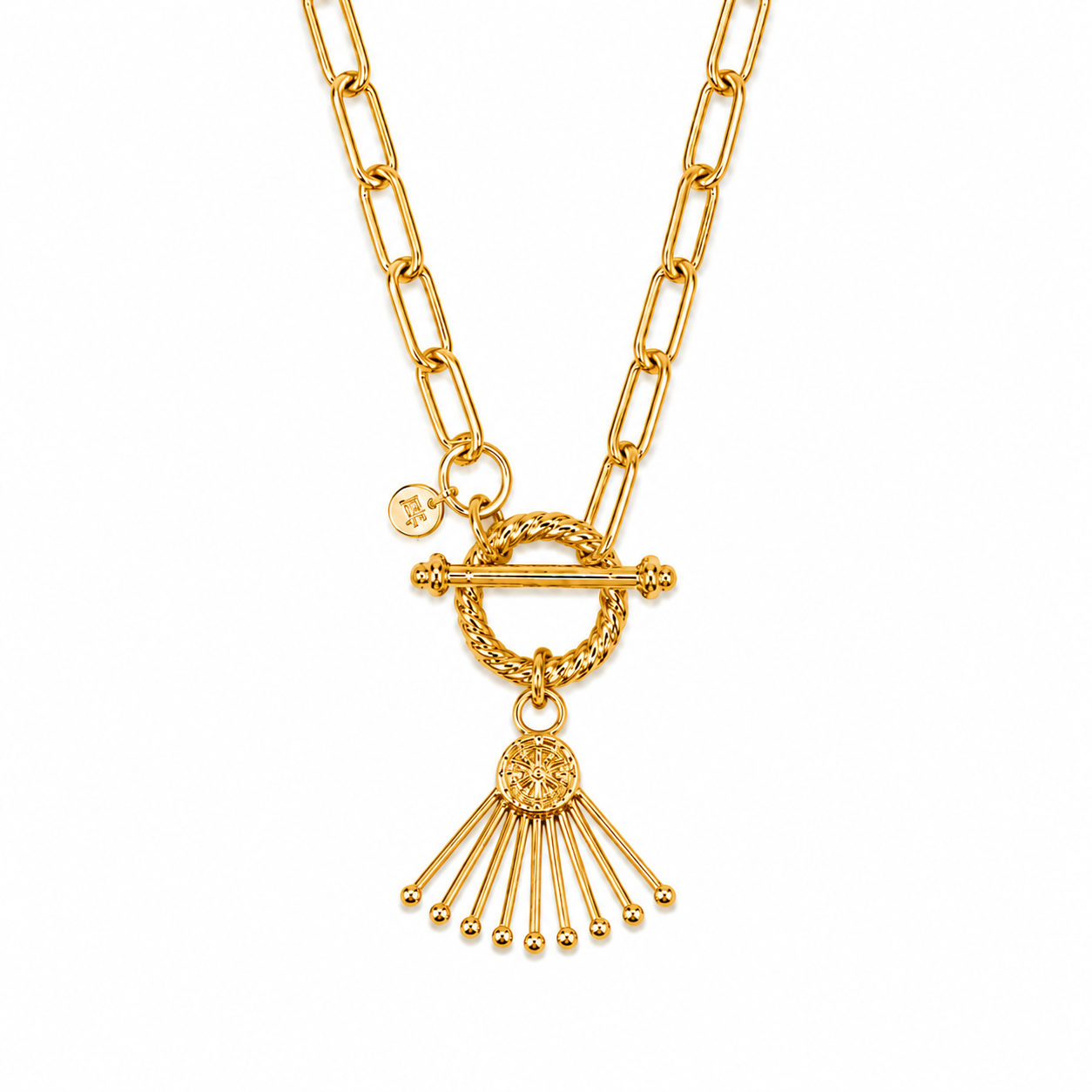 Sol Naciente Collar Broche Al Frente